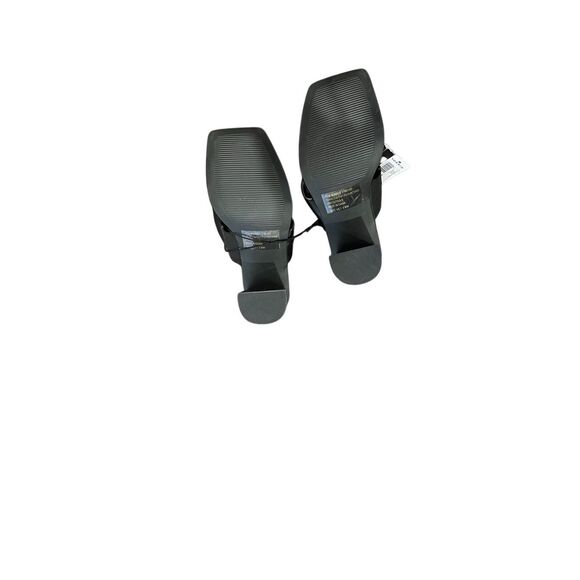 NWT SZ 7.5W Torrid 4H Soft Knot Mule With High Square Block Heel in Black Faux L - Picture 5 of 9